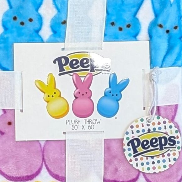 ๐ Peeps Bunnies Easter Plush Throw Bunny Blanket 50x 60" - NWT - Picture 4 of 4